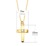 18K Gargantilla Cruz 12x7 mm 1 Diamante 0.015Qt. Cadena Veneciana 45cm G-Vs2