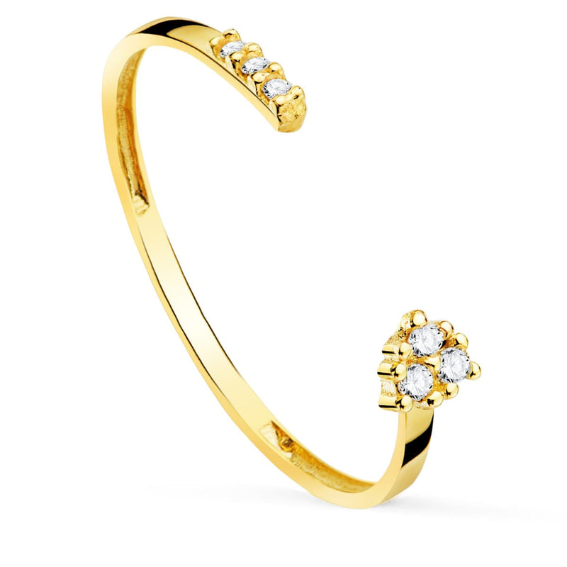 18K Diamond Ring 0.040 Qt Yellow Gold Body 1.10 mm S2