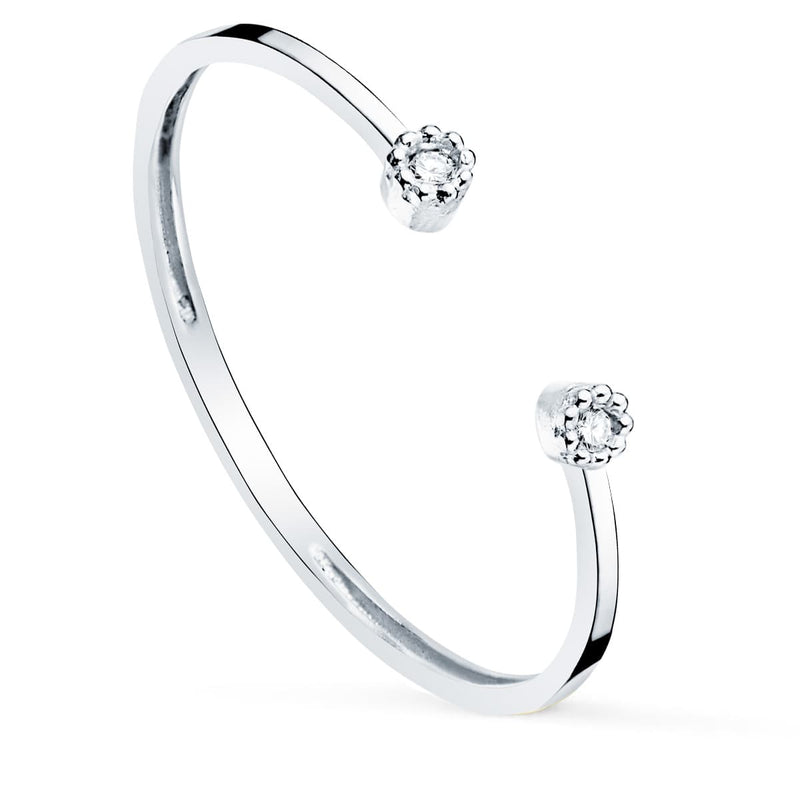 18K White Gold Ring Diamonds 0.0160 Qts. Body 1.10 mm