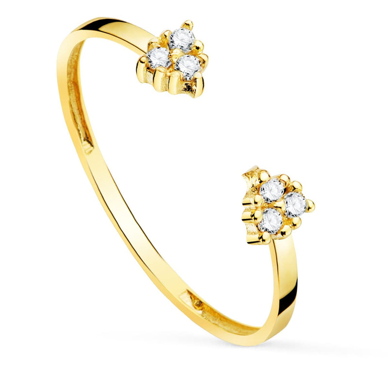 18K Sortija Oro Amarillo Diamantes 0.0480 Qts.  Cuerpo 1.10 mm