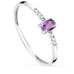 18K Sortija Amatista y Diamantes