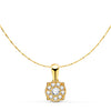 18K Yellow Gold Pendant With 0.182Qts Diamonds - Vs2 G. Med: 6.5mm. Chain 42 3cm
