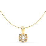 18K Yellow Gold Pendant With 0.182Qts Diamonds - Vs2 G. Med: 6.5mm. Chain 42 3cm