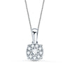 18K Gargantilla Oro Blanco Colgante 6.5 mm Diamantes 0.182 Qts Cadena 42+3 cm