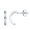 18K White Gold Open Hoops With 28 Diamonds. 13 mm - 0.224 Qts Pressure