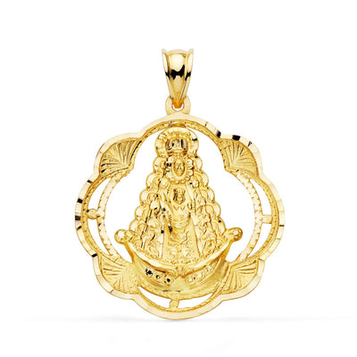 18K Medal Virgin of Rocio Tambourine 31x28 mm