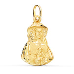 18K Medalla Oro Amarillo Virgen Del Rocio Pastora Tallada 28x18 mm