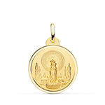 Médaille En Or Jaune 18 Carats Virgen Del Pilar Lunette 22 mm
