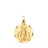 Médaille Or Jaune 18K Vierge à la Tête Sculptée 18 mm