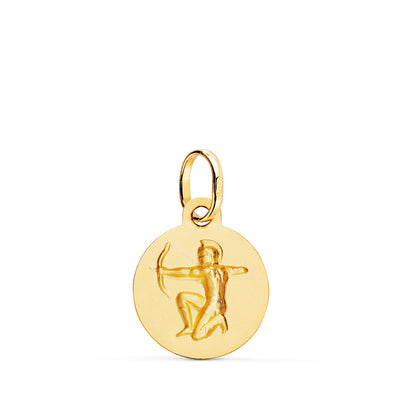Médaille Horoscope Or Jaune 18K Sagittaire Nuancée 13 Mm