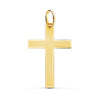 18K Cruz Oro Amarillo Brillo Y Mate Sin Cristo 29x20 mm