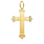 Cruz sin Cristo Tallada Oro Amarillo 18k – 35x23 mm
