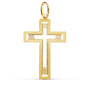 Cruz sin Cristo Tallada y Matizada Oro Amarillo 18k – 35x22 mm