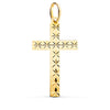 18K Yellow Gold Cross Without Christ Carved 35x19 mm