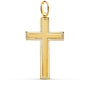 Cruz sin Cristo Bordes Tallados Oro Amarillo 18k – 35x20 mm
