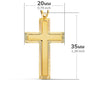 Cruz sin Cristo Tallada Oro Amarillo 18k – 35x20 mm