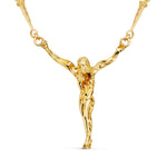 18K Cristo De Dali Con Asas 41x35 mm Cadena Clavos 50 cm