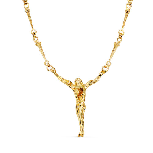 18K Dali Christ With Handles 41x35 mm Chain Nails 50 cm