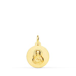 18K Scapulaire Lisse Virgen Del Carmen Coeur de Jésus Lisse 12 Mm