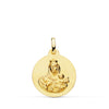 18K Scapulaire Lisse Virgen Del Carmen Coeur de Jésus 18 Mm