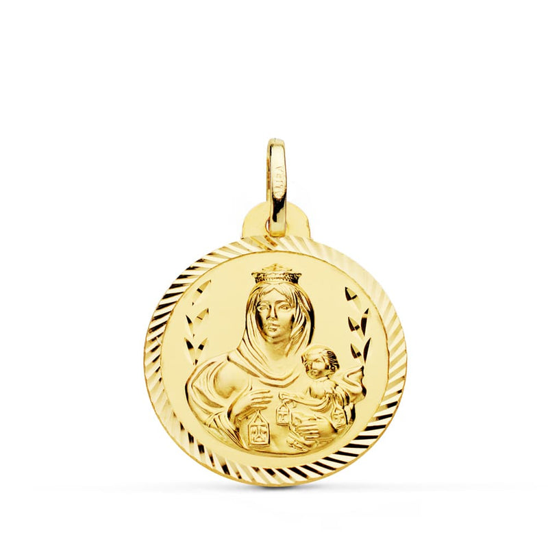18K Helice Scapular Virgin of Carmen and Heart of Jesus. 22mm