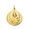 18K Escapulario Helice Virgen Del Carmen Corazon De Jesus 26 mm