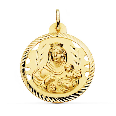 Médaille Virgen Del Carmen 18K Hélice Ajourée 30 Mm