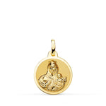 Vierge Scapulaire Brillante 18K de Carmen et Cœur de Jésus 16 mm