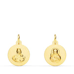 18K Scapulaire Lisse Virgen Del Carmen Coeur de Jésus Lisse 12 Mm