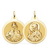 18K Shiny Scapular Virgin of Carmen and Heart of Jesus 26 mm