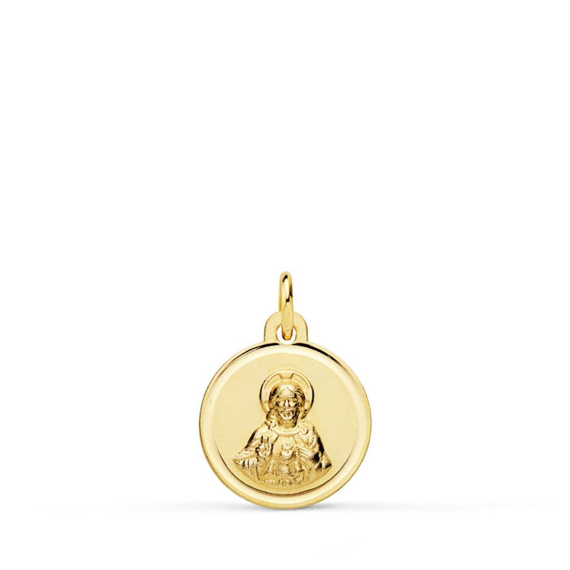 18K Medal Christ Sacred Heart Jesus Bezel 12 mm