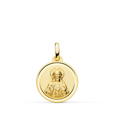 18K Medal Christ Sacred Heart Jesus Bezel 16 mm