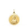 Médaille Or Jaune 18K Sacré Cœur de Jésus Mat et Brillant 18 mm