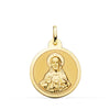 18K Scapular of the Virgin of Carmen and the Heart of Jesus in Glossy 22 mm