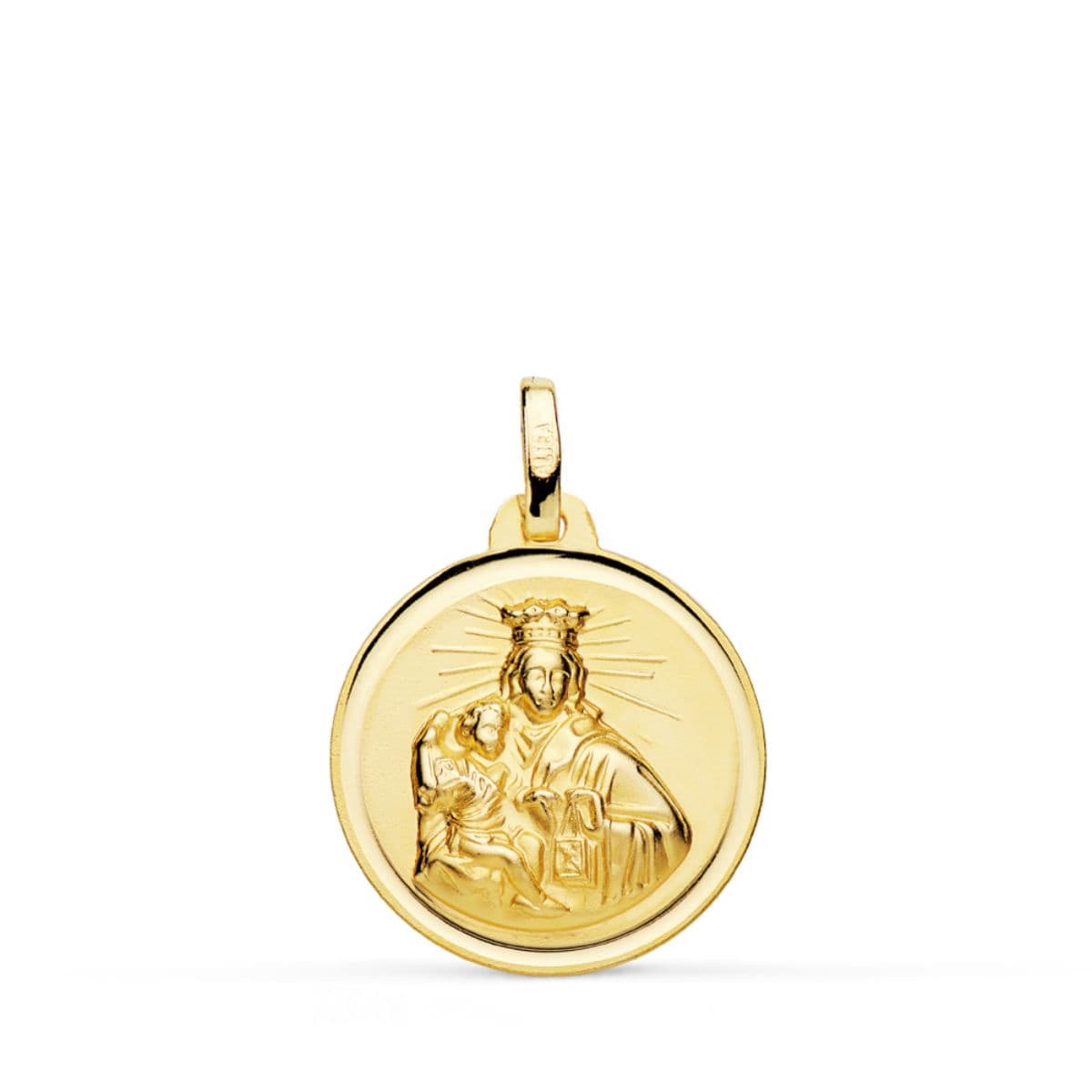 18K Medal Virgin Mary of Carmen Bezel 18 Mm