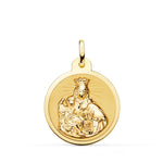 18K Scapular of the Virgin of Carmen and the Heart of Jesus in Glossy 22 mm