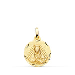 18K Medalla Oro Amarillo Virgen De Guadalupe Tallada 14 mm
