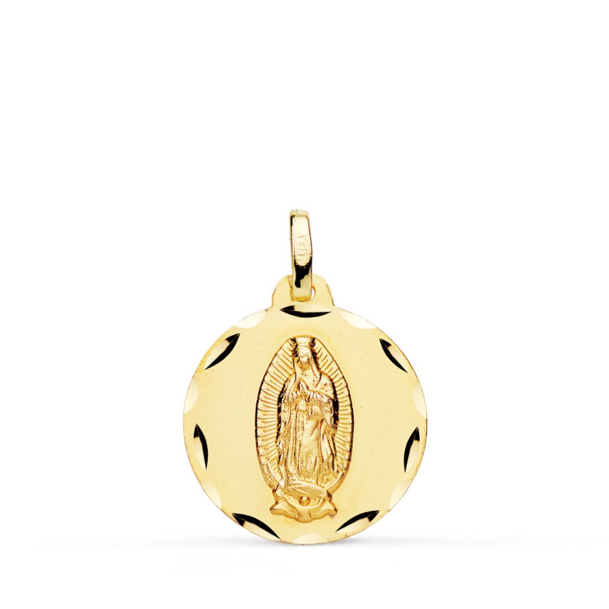 Médaille Vierge de Guadalupe 18K gravée 18 mm