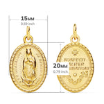 18K Escapulario Virgen De Guadalupe 23x15 mm