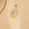 Médaille Or Jaune 18K Vierge de Guadalupe Ovale 50x35 mm Cadre Coeur