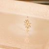 18K Yellow Gold Huguenotte Cross with Dove. 23 x 15 mm