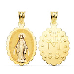 18K Medal Scapular Virgin of the Miraculous Shine 28x18 mm