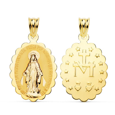 18K Miraculous Virgin Scapular Medal Shine 18x11 mm