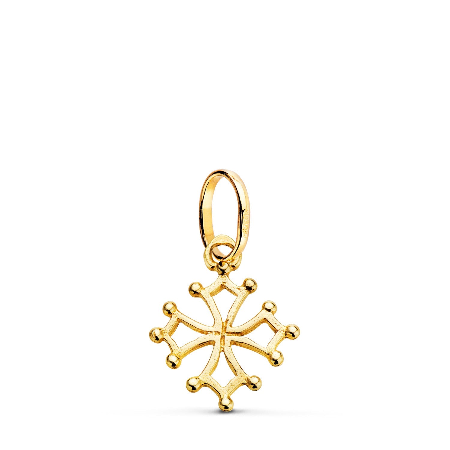 18K Cross of Occitania Yellow Gold. 16 x 13 mm