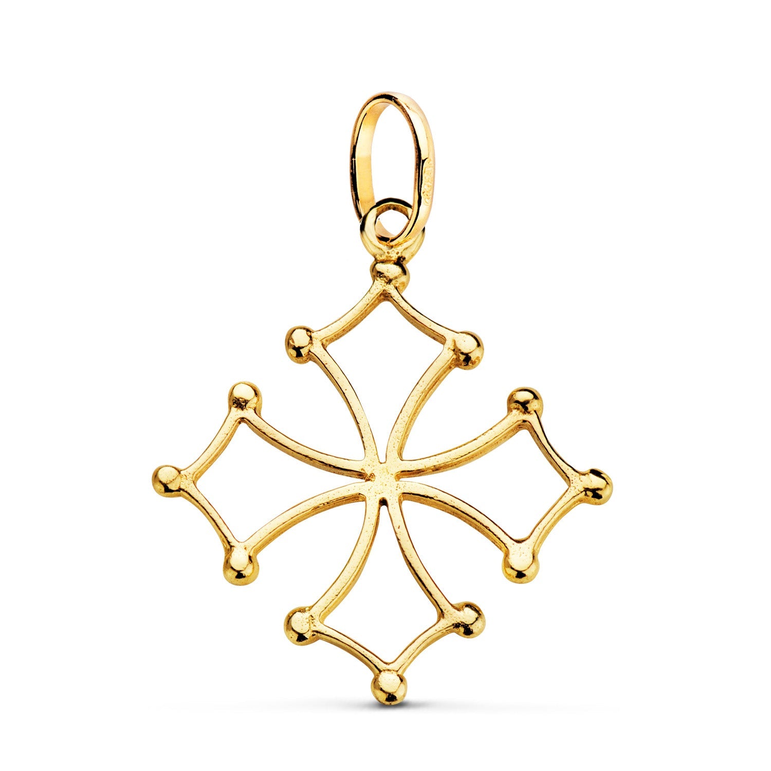 18K Cross of Occitania Yellow Gold. 28 x 24 mm