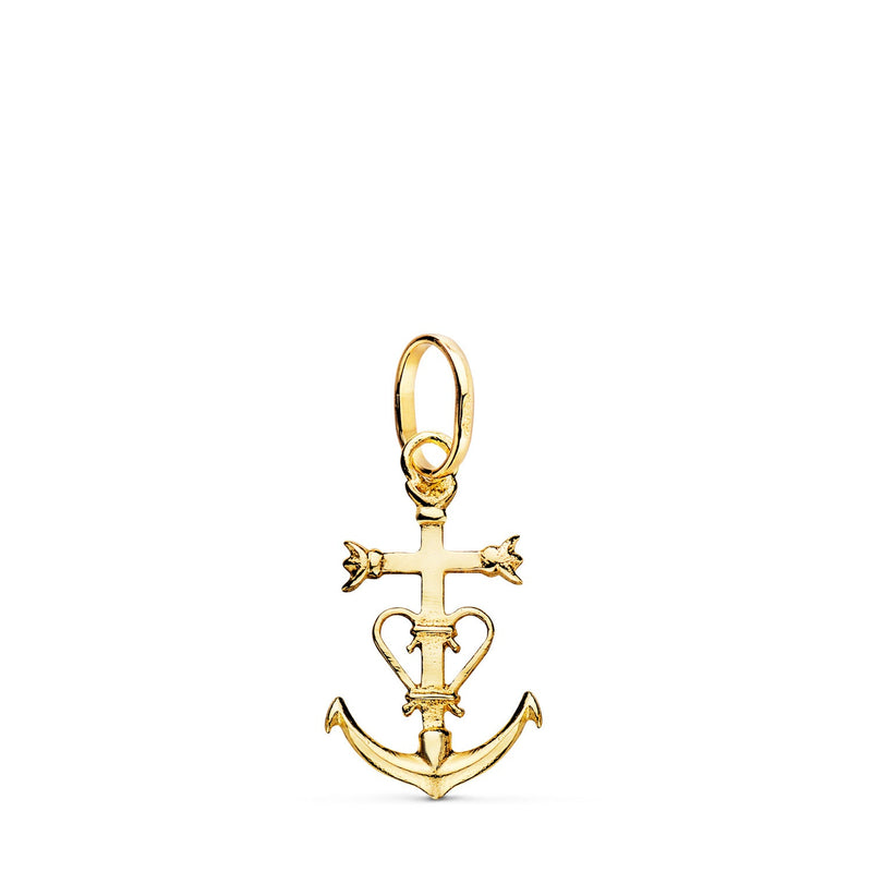 Croix de Camargue en Or Jaune 18 Carats. 20x12mm