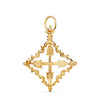 18K Yellow Gold Mallorcan Cross Pendant 30 x 24 mm