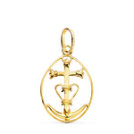 18K Yellow Gold Pendant Cross of the Camargue with Frame. 25 x 17 mm