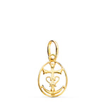 18K Yellow Gold Pendant Cross of the Camargue with Frame. 18 x 12 mm