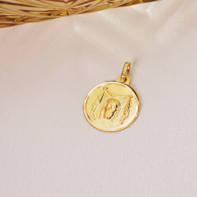 18K Medalla Santa Faz Bisel 18 mm